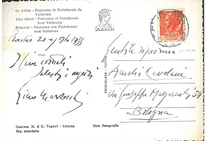 Cartolina postale illustrata dell'Isola D'Elba, viaggiata 20 agosto 1955, con dedica e firma auto...