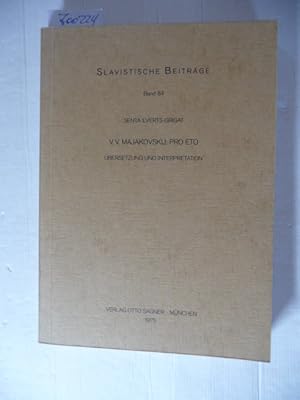 Bild des Verkufers fr V. V. Majakovskij: Pro ?to : bersetzung und Interpretation zum Verkauf von Gebrauchtbcherlogistik  H.J. Lauterbach
