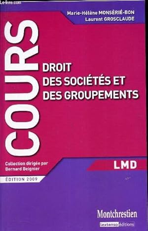 Image du vendeur pour DROIT DES SOCIETES ET DES GROUPEMENTS - mis en vente par Le-Livre