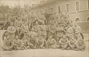 France, Photo de groupe d'un régiment, ca.1915, vintage silver print on carte postale paper