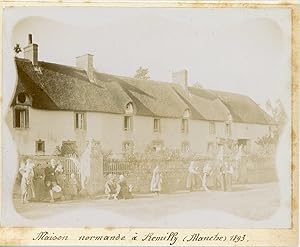 France, Manche, Maison normande à Remilly 1893, Vintage citrate print