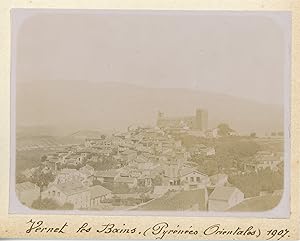 France, Pyrénées Orientales, Vernet les Bains 1907, Vintage citrate print