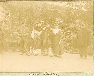 France, Vosges, Bussang, Groupe d'artistes, Sidi-Brahim 1897 vintage citrate print