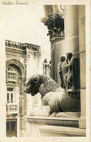 Croatie, Split, Détails sculptées, ca.1910, vintage silver print