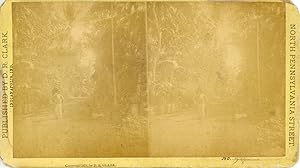 STEREO, D.R. Clark, Vue d'une rue, Ceylon, vintage albumen print