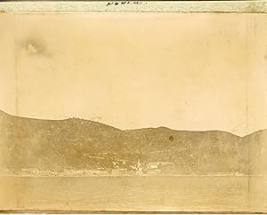 Panorama d'un village portuaire, ca.1898 vintage citrate print