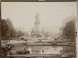 France, Lyon, Place Carnot, monument de la République, ca.1905, vintage citrate print