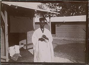 Afrique, Homme en habits traditionnels, ca.1900, vintage citrate print