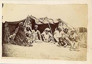 Maghreb, Famille devant leur campment, ca.1880, vintage albumen print