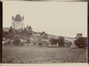 Suisse, Thun, Vue du château, ca.1906, vintage citrate print