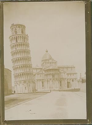 Italie, Pise, Le Campanile et la cathédrale, 1903, vintage citrate print