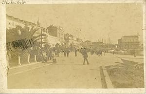 Croatie, Split, Vue de la promenade près du port, ca.1910, vintage silver print