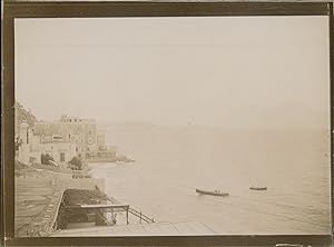 Italie, près de Naples, Pausilippe et la baie, 1903, vintage citrate print