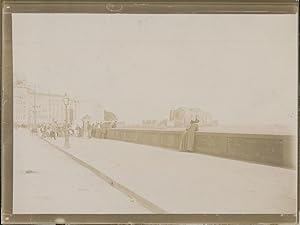 Italie, Naples, Vue du Château de l'Oeuf, 1903, vintage citrate print