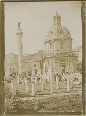 Italie, Rome, Le Forum de Tajan, 1903, vintage citrate print