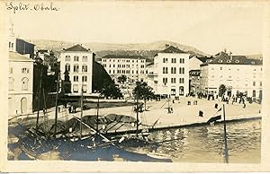 Croatie, Split, Vue du port et la promenade, ca.1910, vintage silver print
