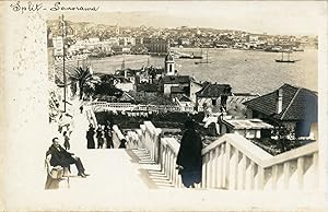 Croatie, Split, Panorama de la ville et escaliers, ca.1910, vintage silver print