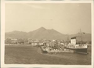 Sicile, Vue du port de Palerme, ca.1925, vintage silver print