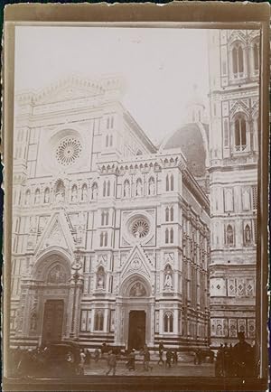 Italie, Florence, Le Duomo et Campanile Giotto, ca.1900, Vintage citrate print