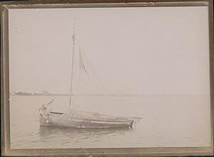 France, Voilier sur l'eau, ca.1900, Vintage citrate print
