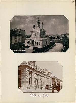 Suisse, Genève, l'église Russe et l'hôtel des postes