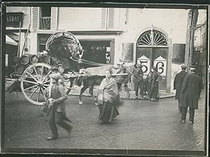 Italie, Rome, Marchand et ses barils, ca.1900, Vintage silver print