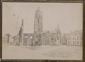 France, Ruines d'une Église, ca.1900, Vintage citrate print