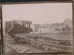 France, Wagon endommagé lors d'un déraillement, ca.1899, Vintage citrate print