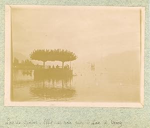 Suisse, Genève, Lac de Genève, effet de soir, ca.1900, vintage citrate print