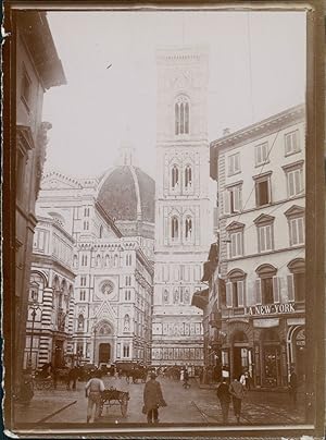 Italie, Florence, Le Duomo et Campanile Giotto, ca.1900, Vintage citrate print