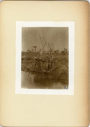 Lekegian, Egypte, Chadouf, ca.1900 contretype argentique