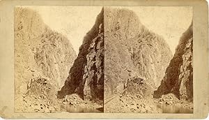 STEREO, États-Unis, Royal Gorge, Grand Canyon of the Arkansas, vintage albumen print