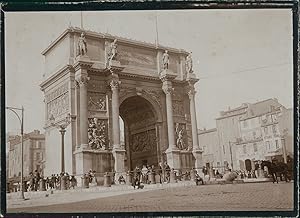 France, Marseille, La Porte d'Aix, ca.1900, Vintage citrate print