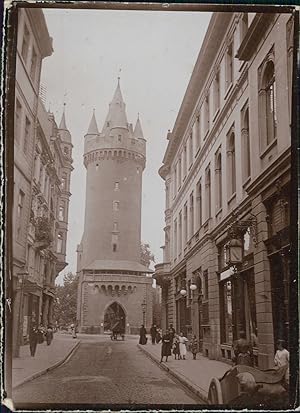 Allemagne, Francfort, La Tour Eschenheim, ca.1900, Vintage citrate print