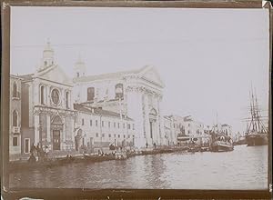 Italie, Venise, L'entrée de l'église San Giorgio Maggiore, ca.1900, Vintage citrate print