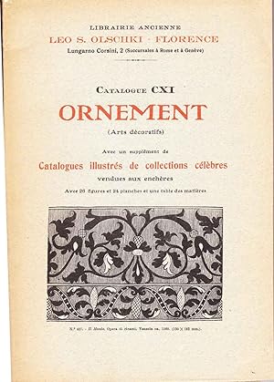 Ornement (Arts décoratifs) avec un supplément de catalogues illustrés de collections célèbres ven...