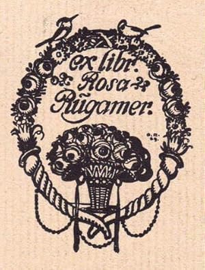 Bild des Verkufers fr Exlibris fr Rosa Rgamer, Wrzburg, Schlossgasse 10. Klischedruck von Otto Rckert, Wrzburg. zum Verkauf von Antiquariat Heinz Tessin