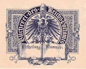 Exlibris für Bücherei des Reichs-Postamts. Stahlstich von Paul Voigt.