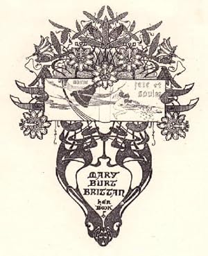 Image du vendeur pour Exlibris fr Mary Burt Brittan, San Francisco, Californien. Klischedruck von Franz Oppenheimer. mis en vente par Antiquariat Heinz Tessin