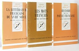 Histoire de la poésie française + Les mots Français + La littérature française du XVIIIe siècle -...