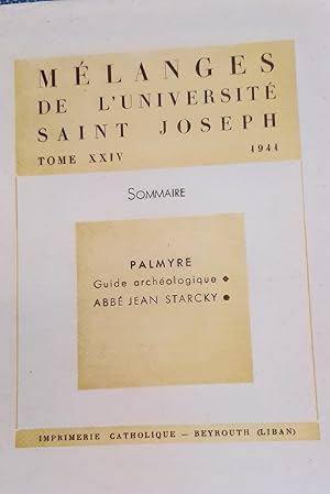 Seller image for Palmyre. Guide archologique. (Mlanges de l'Universit Saint Joseph Tome XXIV). for sale by Antiquariaat Rashi