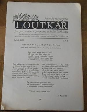 Revue des marionnettes Loutkar n°s 2 et 3 vol. XVIII