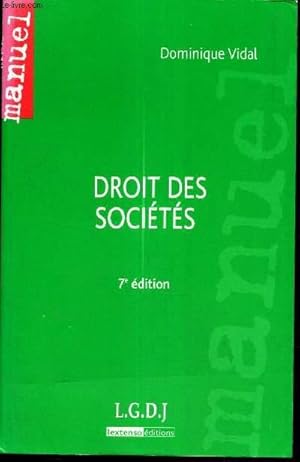 Bild des Verkufers fr DROIT DES SOCIETES. zum Verkauf von Le-Livre