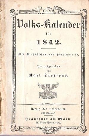 Imagen del vendedor de Volks-Kalender fr 1842. a la venta por Brbel Hoffmann