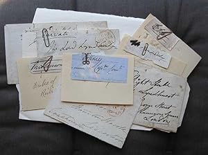 Seller image for A collection of 19 autographs and signatures of 19th century luminaries, clipped from old letters and documents. for sale by William Matthews/The Haunted Bookshop