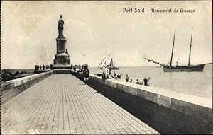 Bild des Verkufers fr Ansichtskarte / Postkarte Port Said gypten, Monument de Lesseps zum Verkauf von akpool GmbH