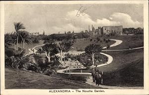 Bild des Verkufers fr Ansichtskarte / Postkarte Alexandria gypten, The Nouzha Garden, Parkanlage zum Verkauf von akpool GmbH