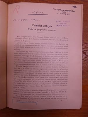 L'amalat d'Oujda. Etude de geographie physique. (= Extrait du: La Geographie, T. XXIII, 1911)