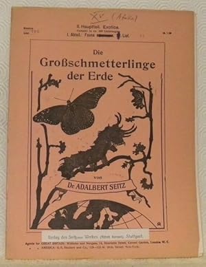 Bild des Verkufers fr Die Groschmetterlinge der Erde. Eine systematische Bearbeitung der bis jetzt bekannten Gross-Schmetterlinge. In Verbindung mit Namhaftesten Fachmnnern. XV. Band: Eulenartige Nachtfalter. II. Abteilung: Die Gross-Schmetterlinge des Afrikanischen Faunengebietes. zum Verkauf von Bouquinerie du Varis