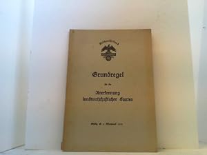 Bild des Verkufers fr Grundregel fr die Anerkennung landwirtschaftlicher Saaten. zum Verkauf von Antiquariat Uwe Berg